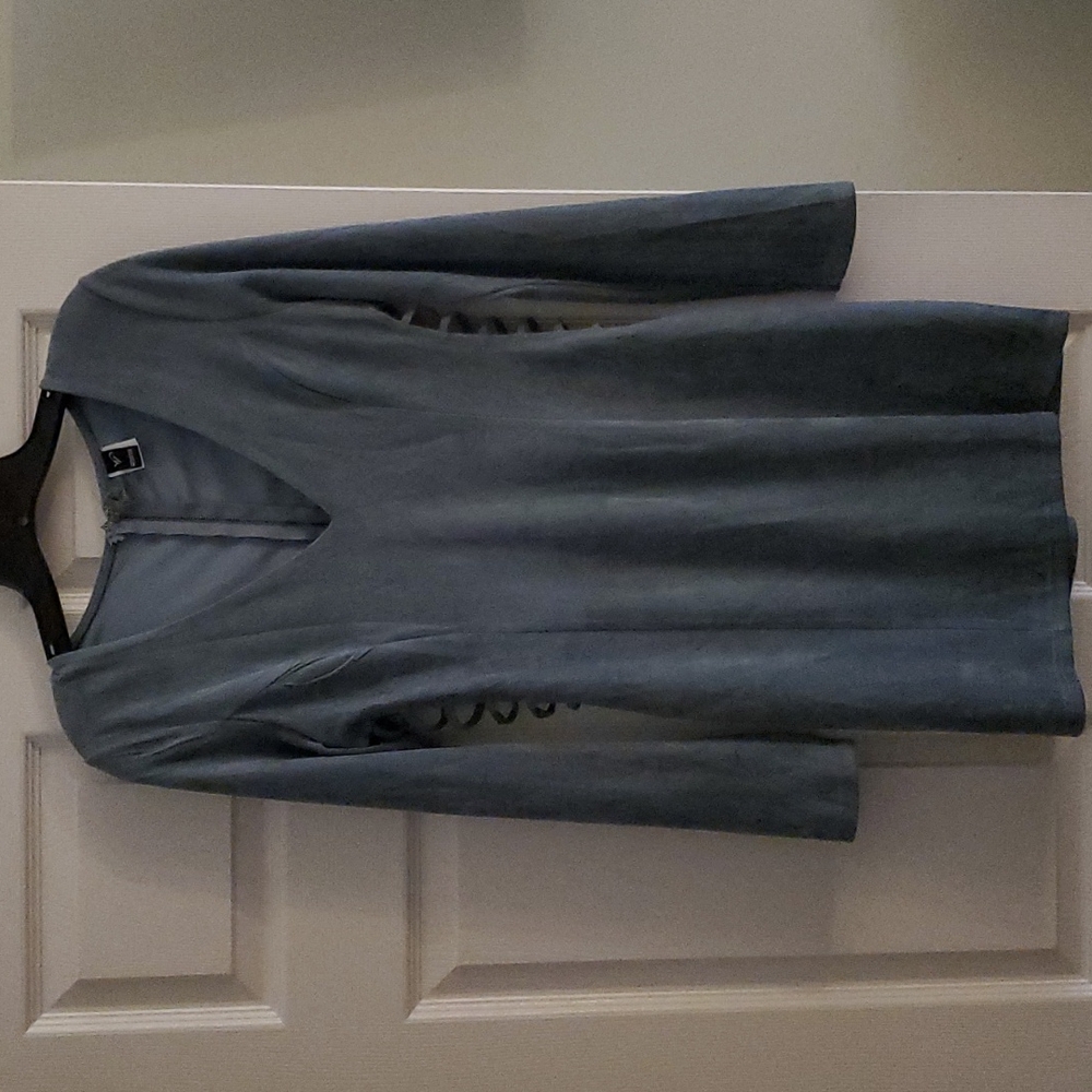 Suede long sleeve dress